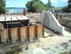 Fotos Bau der zweiten Stauanlage am Groen Meer (Heikeschloot) im Wasser 