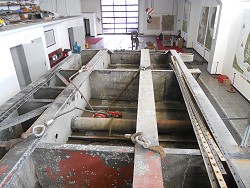 Fotos Sielzug 2 Trockenlegung des Hauptschpfwerkes Knock fr Sanierungs- und Verstrkungsmanahmen.