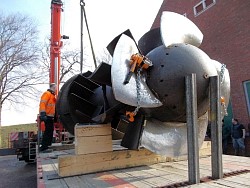 Fotos Pumpentrockenlegung und Ausbau MAN Pumpe 1 Schpfwerk Greetsiel im April 2015