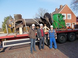 Fotos Pumpentrockenlegung und Ausbau MAN Pumpe 1 Schpfwerk Greetsiel im April 2015