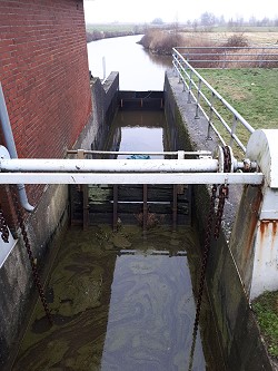 Fotos Einbau neuer dritter Pumpe und neue Rechenreinigungsanlage Hauptschöpfwerk Victoburer Meede